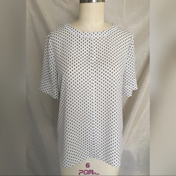 CYNTHIA STEFFE Black and White Graphic Blouse Top Sz Small - Picture 1 of 7